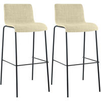 BARHOCKER 2 Stoff Creme - Creme/Schwarz, Textil/Metall (43/100/48cm) - CLP