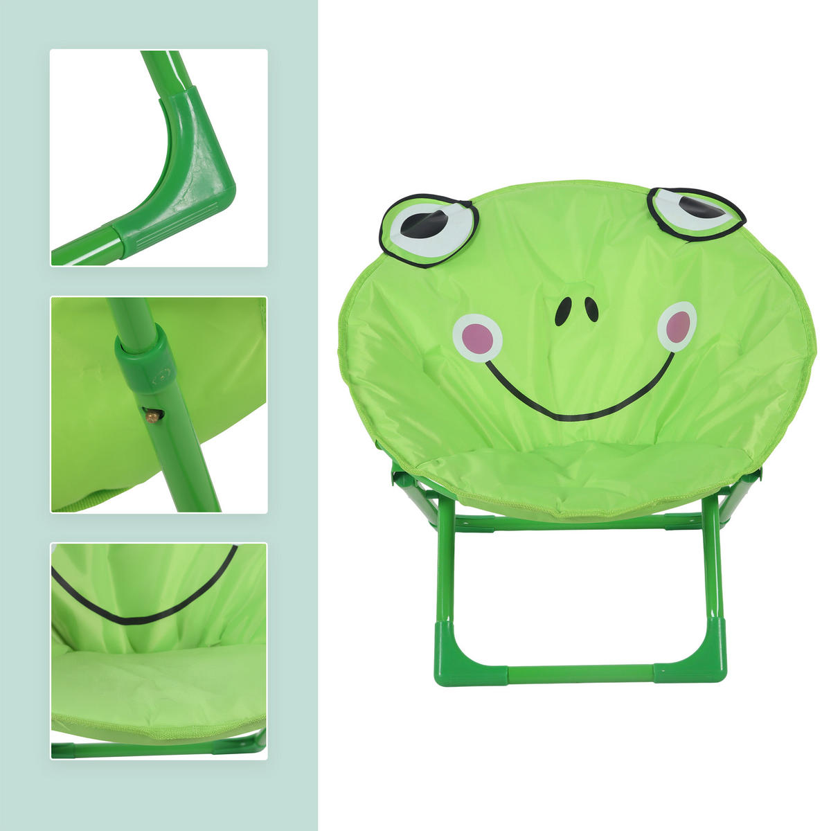 MOONCHAIR - zelena, kovina/umetna masa (50/47/48cm) - Relaxdays