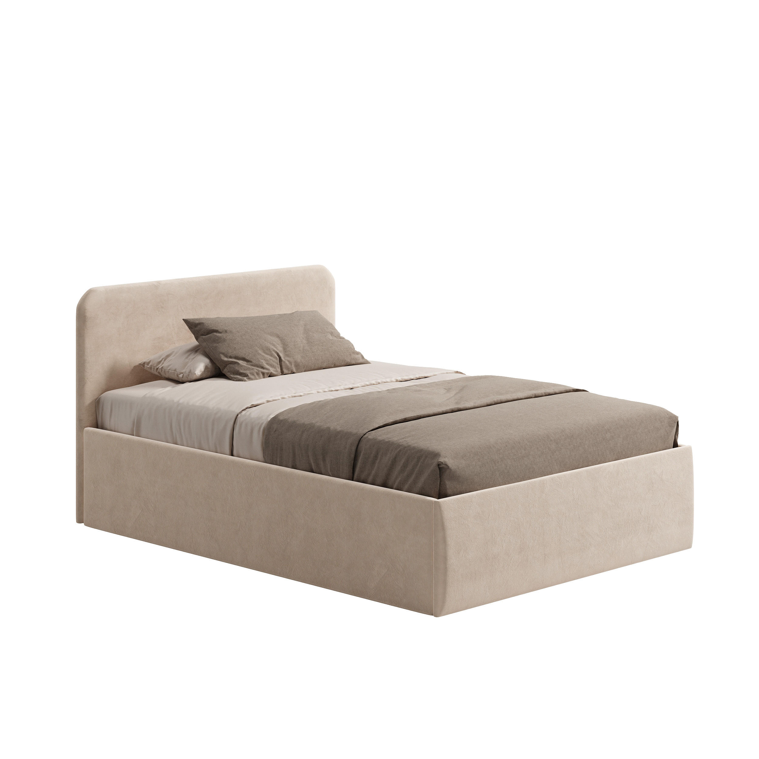 POLSTERBETT 100x200 cm Bonnellfederkernmatratze H2 Microvelours in Beige - Beige, Textil (100/200cm) - Home Collective
