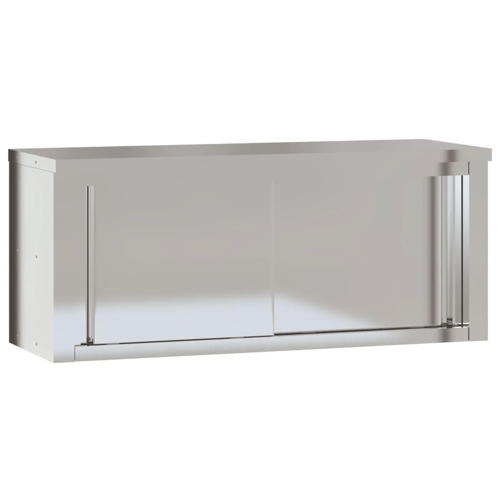 KÜCHEN-WANDSCHRANK Mit Schiebetüren Edelstahl - Silberfarben, Metall (40/46/110cm) - vidaXL