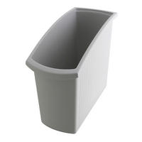 PAPIERKORB Rechteckiger Kunstoff 18 Liter 34,5x19,4x45 cm Grau - Grau, Metall (19.4/34.5/45cm) - PROREGAL