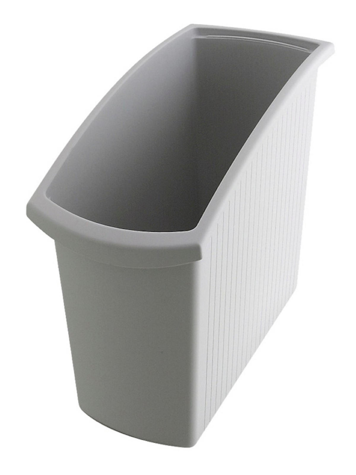 PAPIERKORB Rechteckiger Kunstoff 18 Liter 34,5x19,4x45 cm Grau - Grau, Metall (19.4/34.5/45cm) - PROREGAL