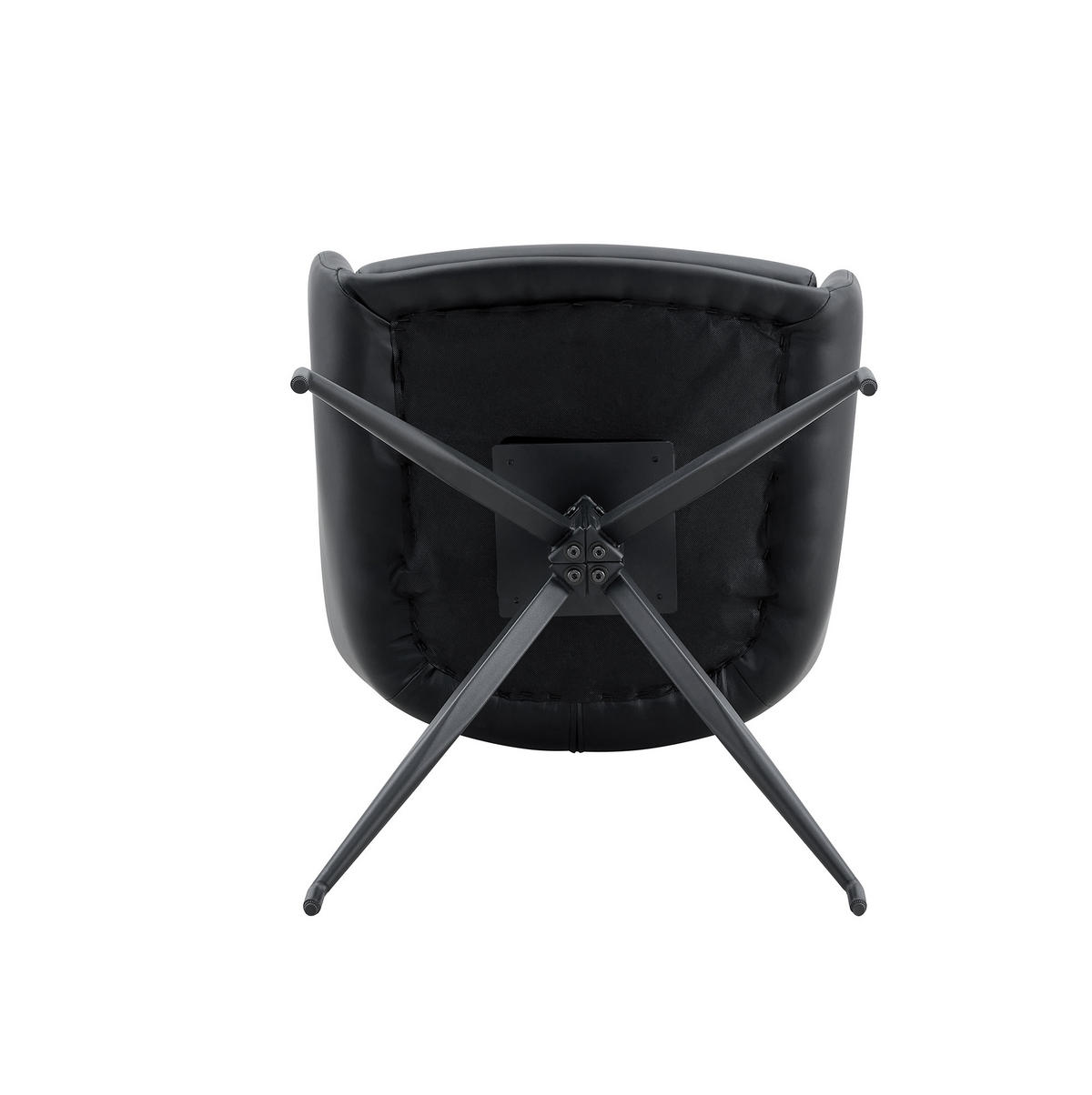 DREHSTUHL 2er-Set 360° drehbar 85 cm PU Schwarz Metall - Schwarz, Metall (50/85/55.1cm) - Meubliv