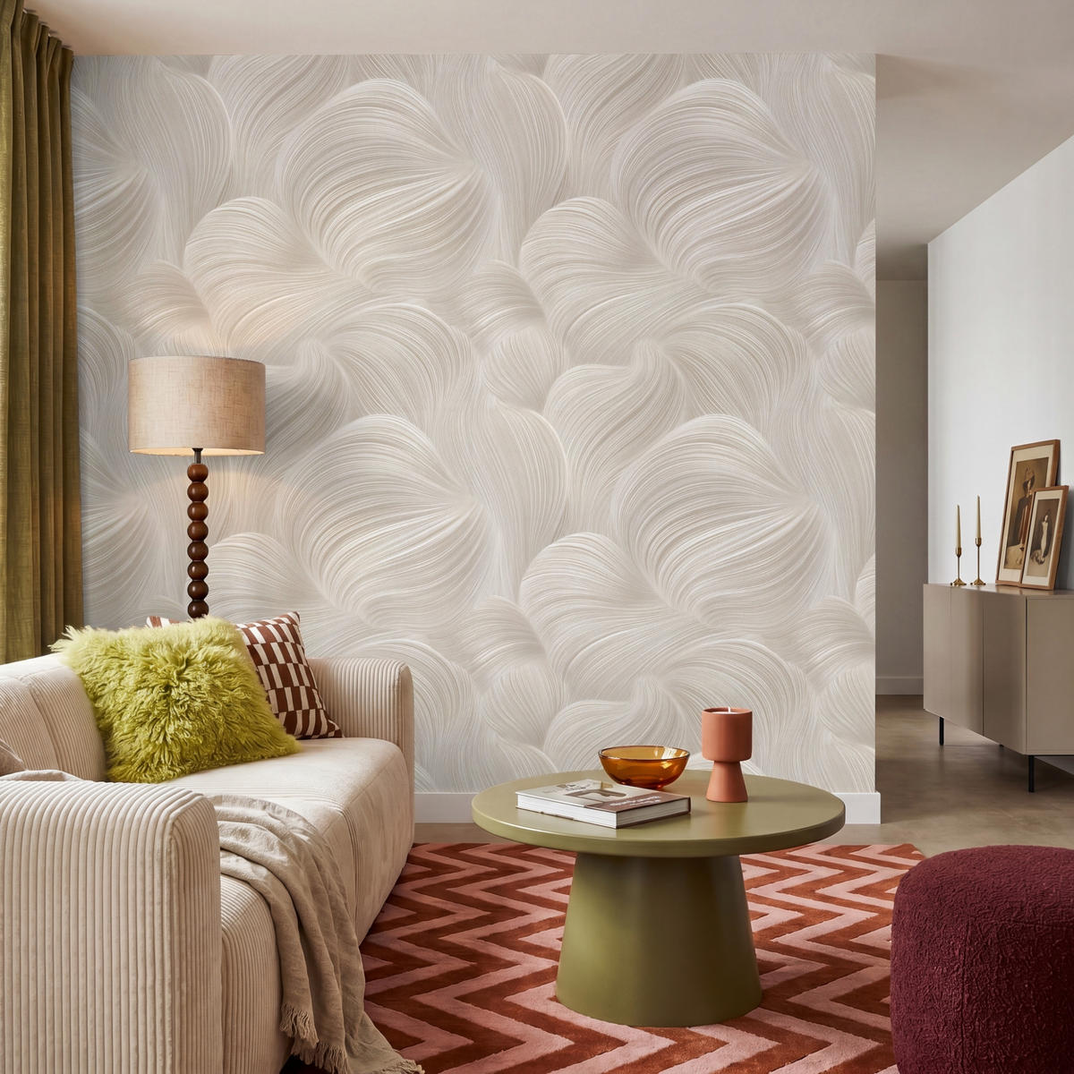 TAPETE - Lines - Ventilator - Beige - 220x240 cm - Creme, Papier (220/240cm) - OnlyWow