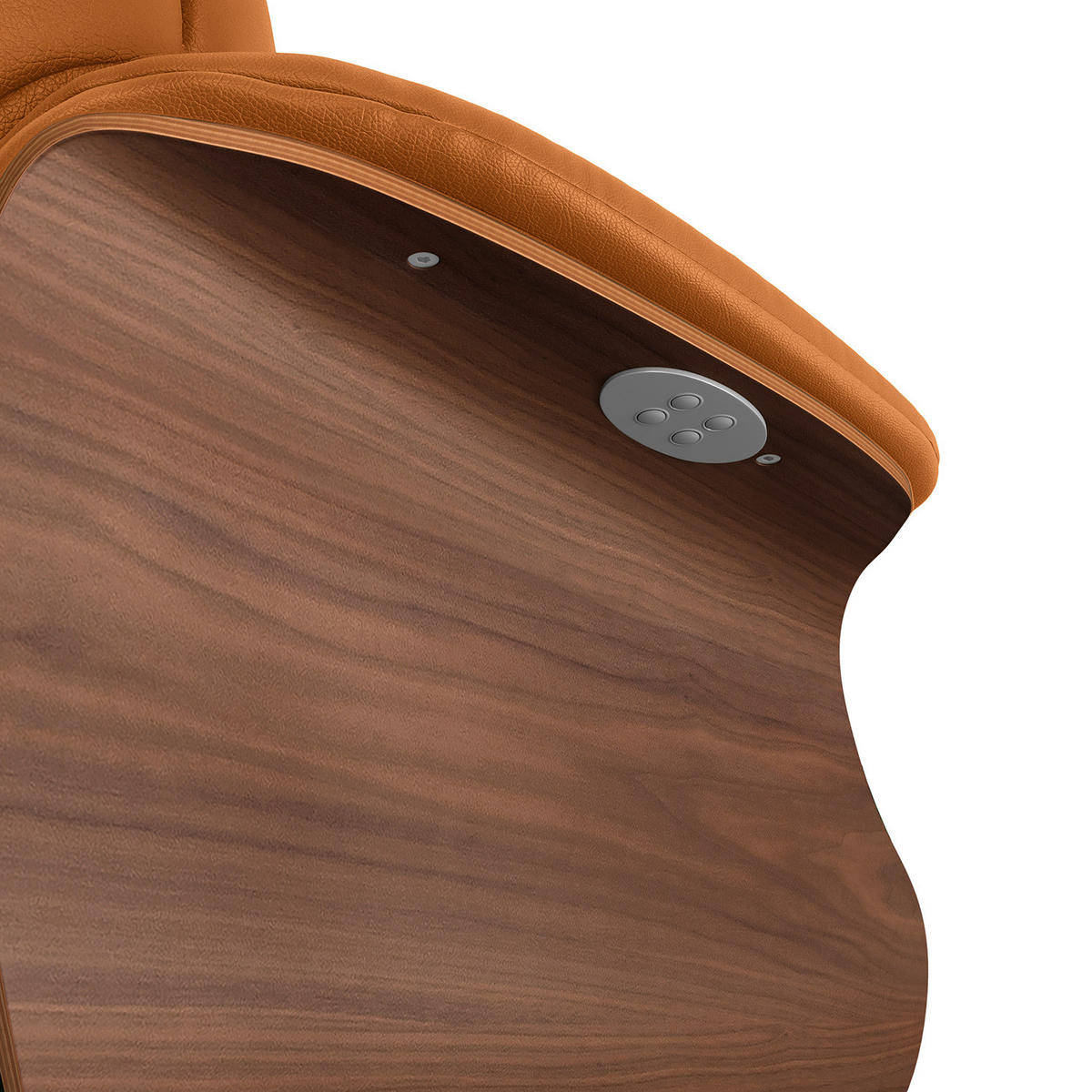 SESSEL - elektrisch verstellbar - Cognac/Schwarz, Leder/Metall (83/110/88cm) - home24