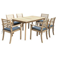 GARTENMÖBEL Similan Grau 6er-Set - Grau, Holz - Happy Garden