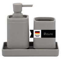 BAD-ACCESSOIRES-SET VALONA, Soft-Touch, taupe - Taupe, Kunststoff (18/2.5/9.5cm) - eluno