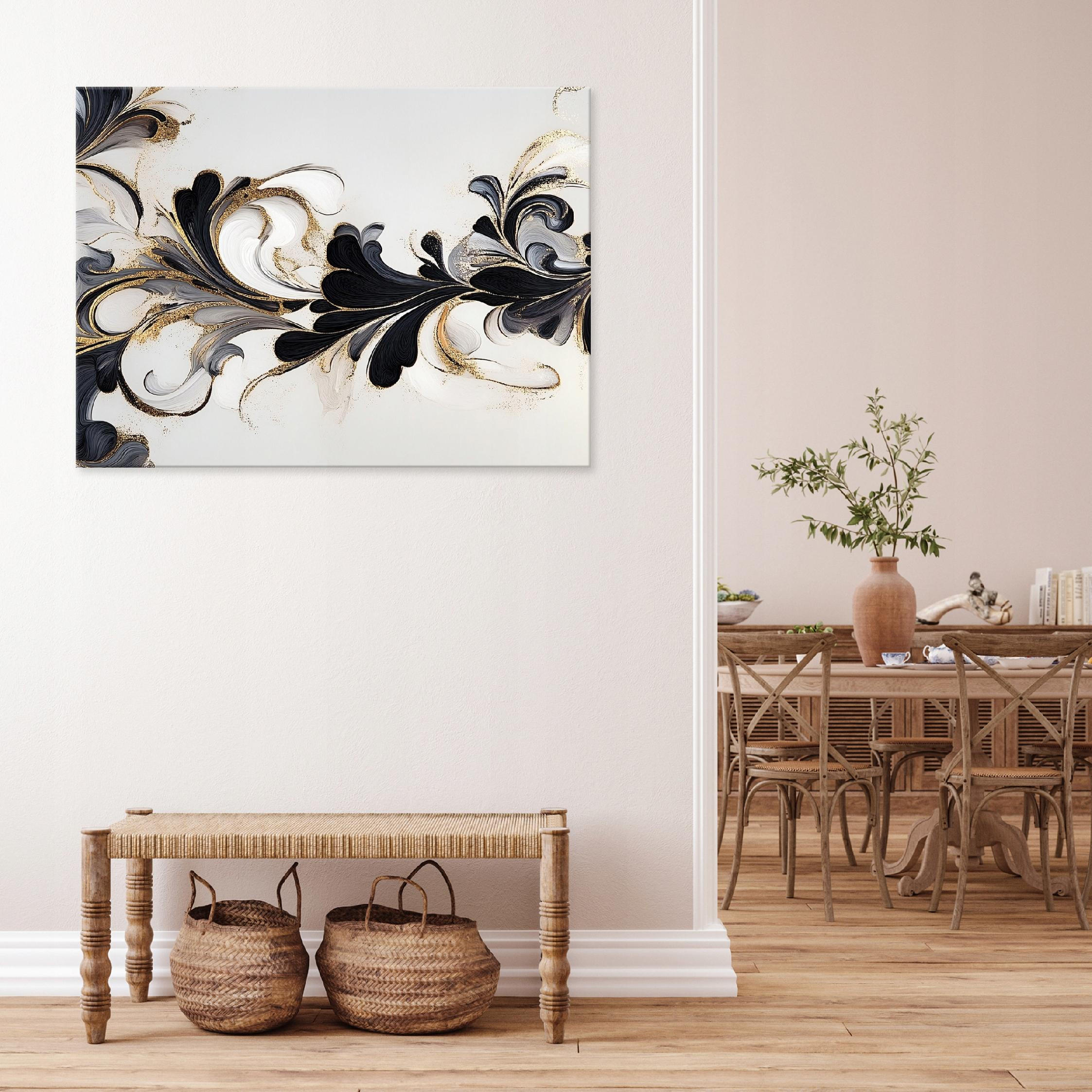 LEINWANDBILD Abstrakt Blumen Modern Wohnzimmer 100x70 - Multicolor, Holzwerkstoff (100/70cm) - Wallarena