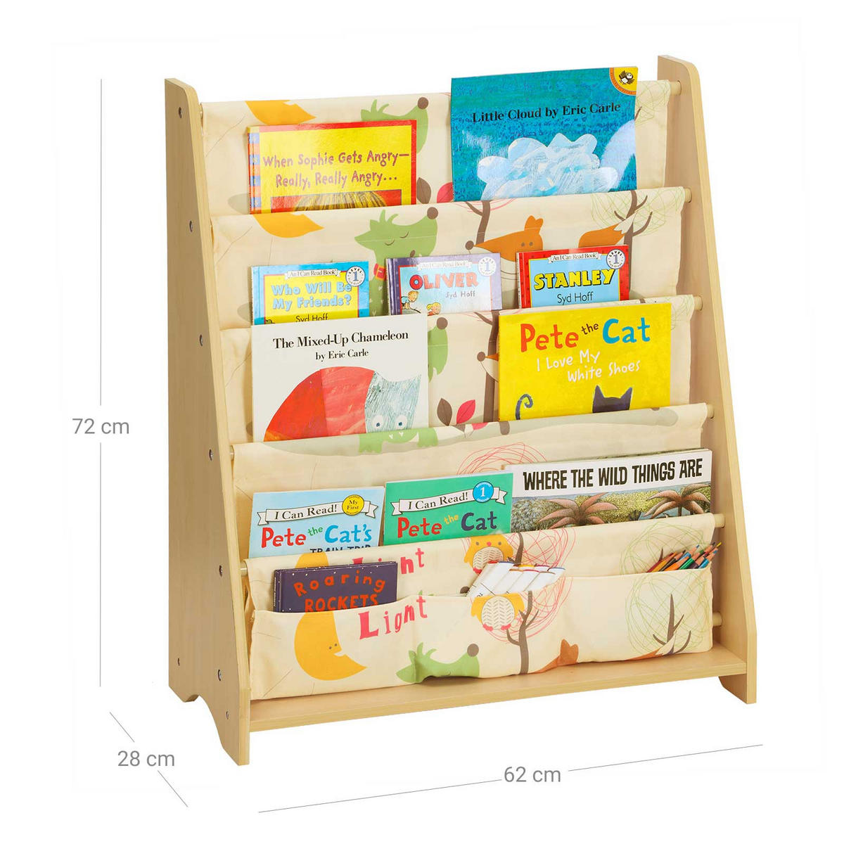 KINDERREGAL BÜCHERREGAL - Eukalyptusholzfarben, Holzwerkstoff (74/27/67cm) - Hansiro
