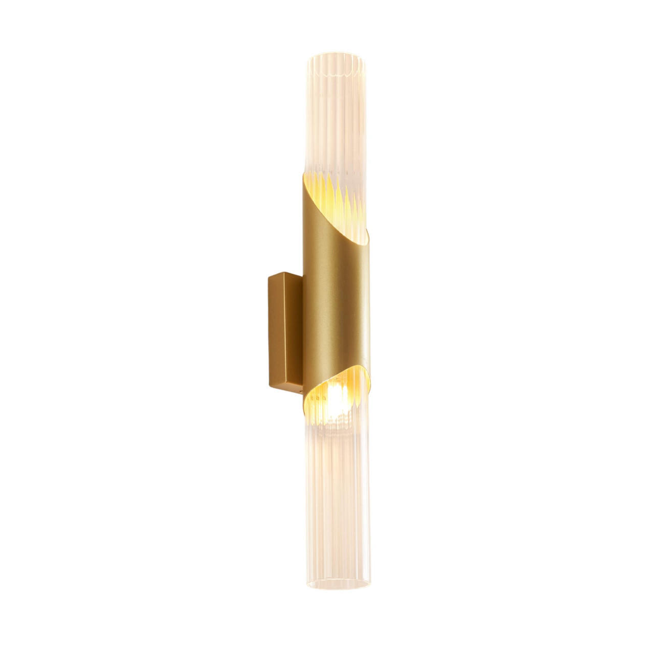 WANDLEUCHTE Capriano, Transparent und Goldfarben, 56cm - Goldfarben, Glas (12/56/9.5cm) - KOSILUM