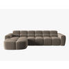 ECKSOFA links Lisa aus Samt hellbraun 4 Sitzplätze - Hellbraun, Textil (170/310cm) - Micadoni