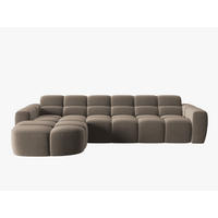 ECKSOFA links Lisa aus Samt hellbraun 4 Sitzplätze - Hellbraun, Textil (170/310cm) - Micadoni