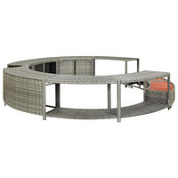 WHIRLPOOL-UMRANDUNG Grau Poly Rattan - Grau, Kunststoff (283/55/283cm) - vidaXL