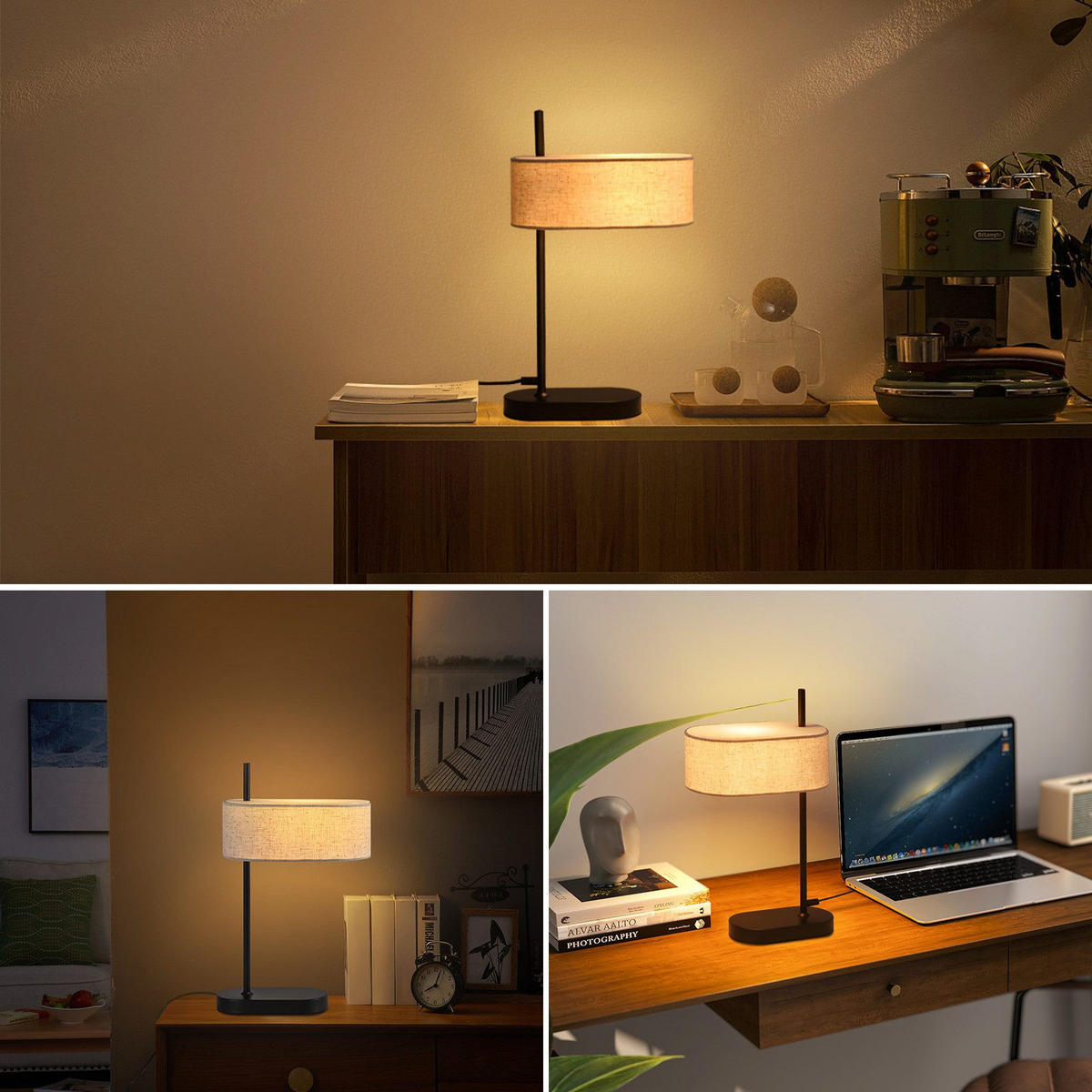 TISCHLEUCHTE Keldark 24.0/12.0/40.0 cm - Schwarz, Metall (40/24/12cm) - ZMH