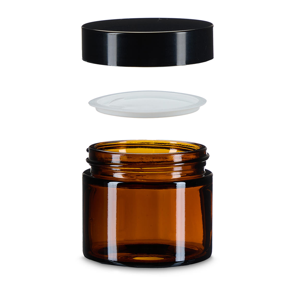 SALBENTIEGEL-SET - Braun, Glas/Kunststoff (5.5/5/5.5cm) - Relaxdays