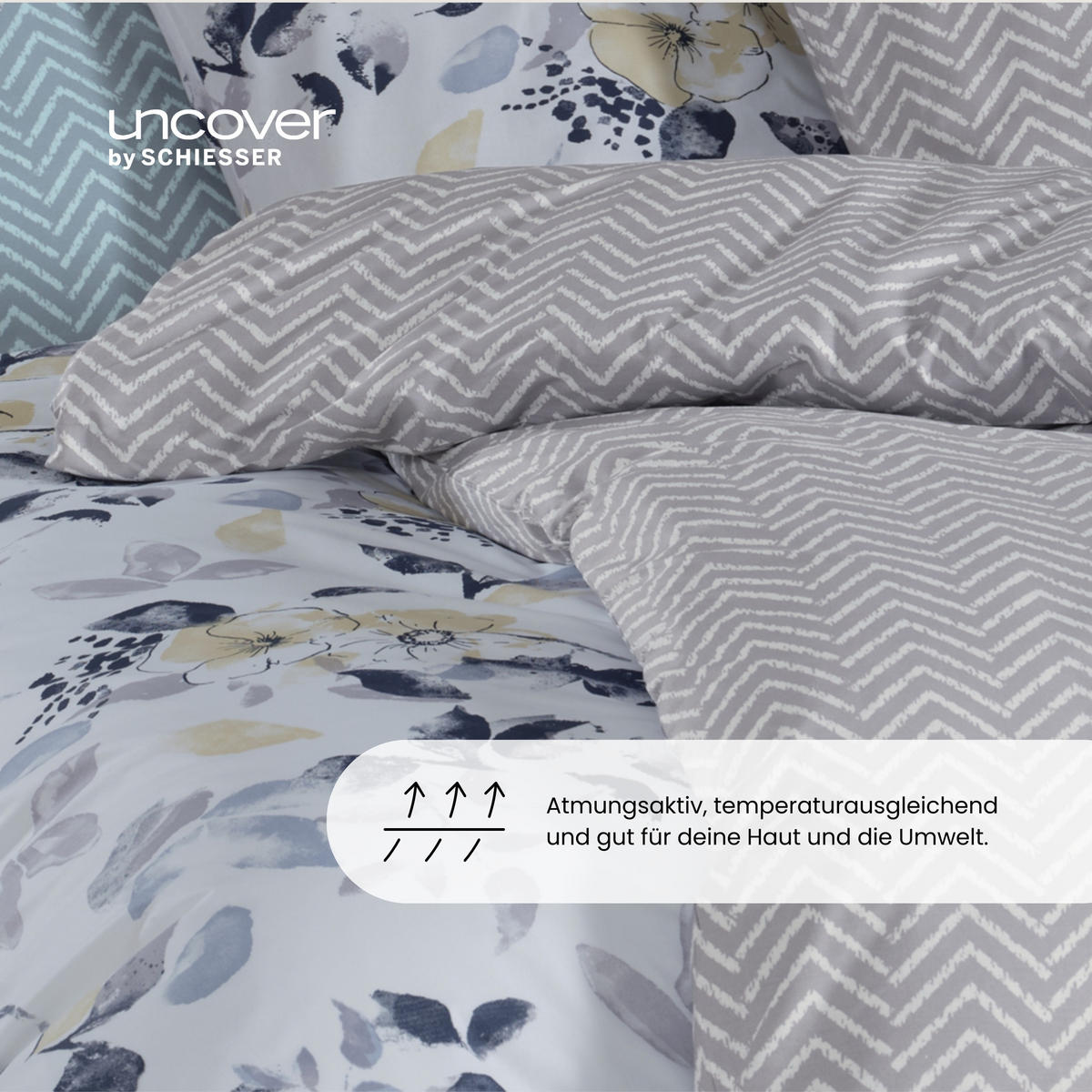 BETTWÄSCHESET Grebur - Renforcé - 2-teilig - 155 x 220 cm - Hellblau - Hellblau, Textil (155/220cm) - Uncover by Schiesser