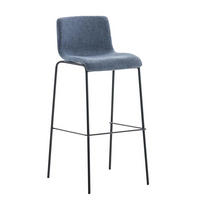 BARHOCKER Stoff Blau - Blau/Schwarz, Textil/Metall (43/100/48cm) - CLP