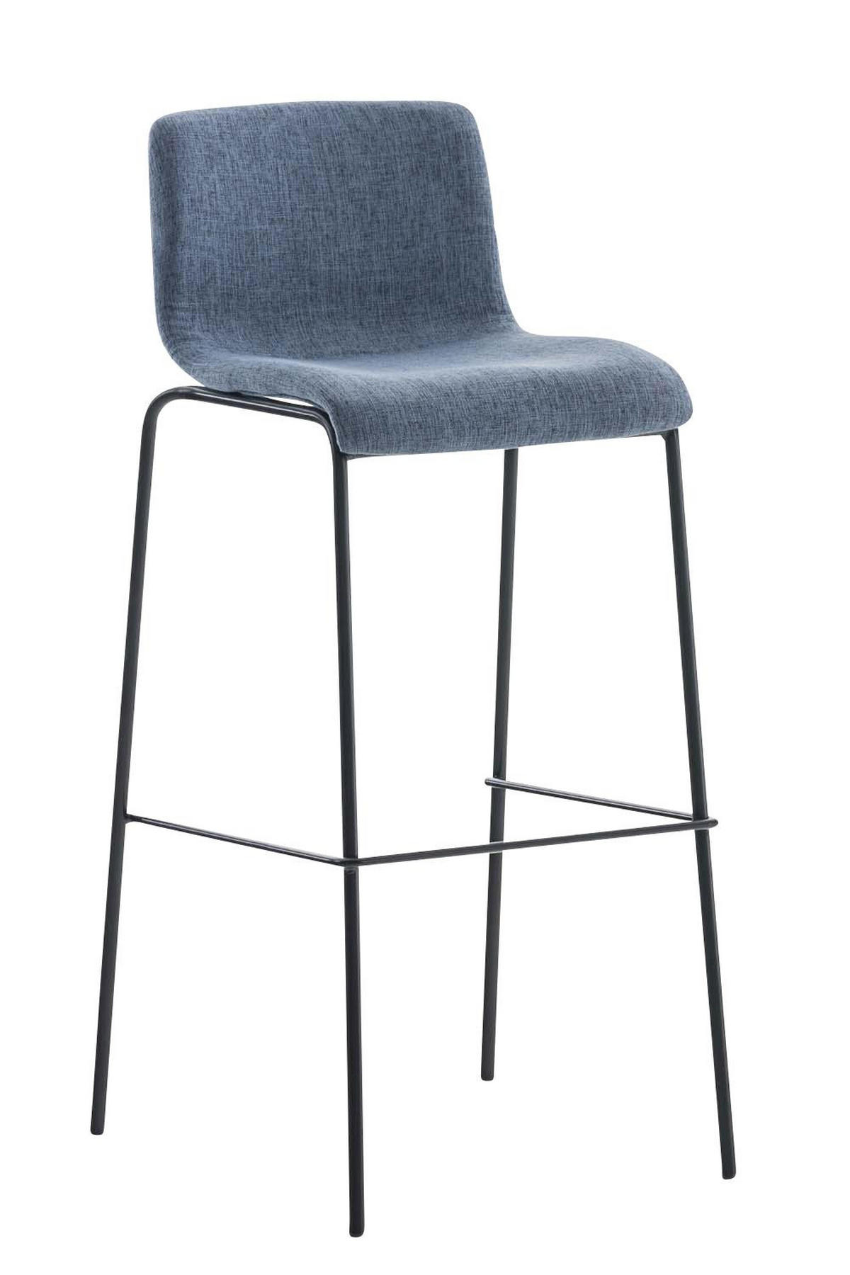 BARHOCKER Stoff Blau - Blau/Schwarz, Textil/Metall (43/100/48cm) - CLP