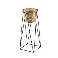 BLUMENTOPF Swen Natural Beige 30/30/70 cm Metall - Beige, Metall (70cm) - Mondex