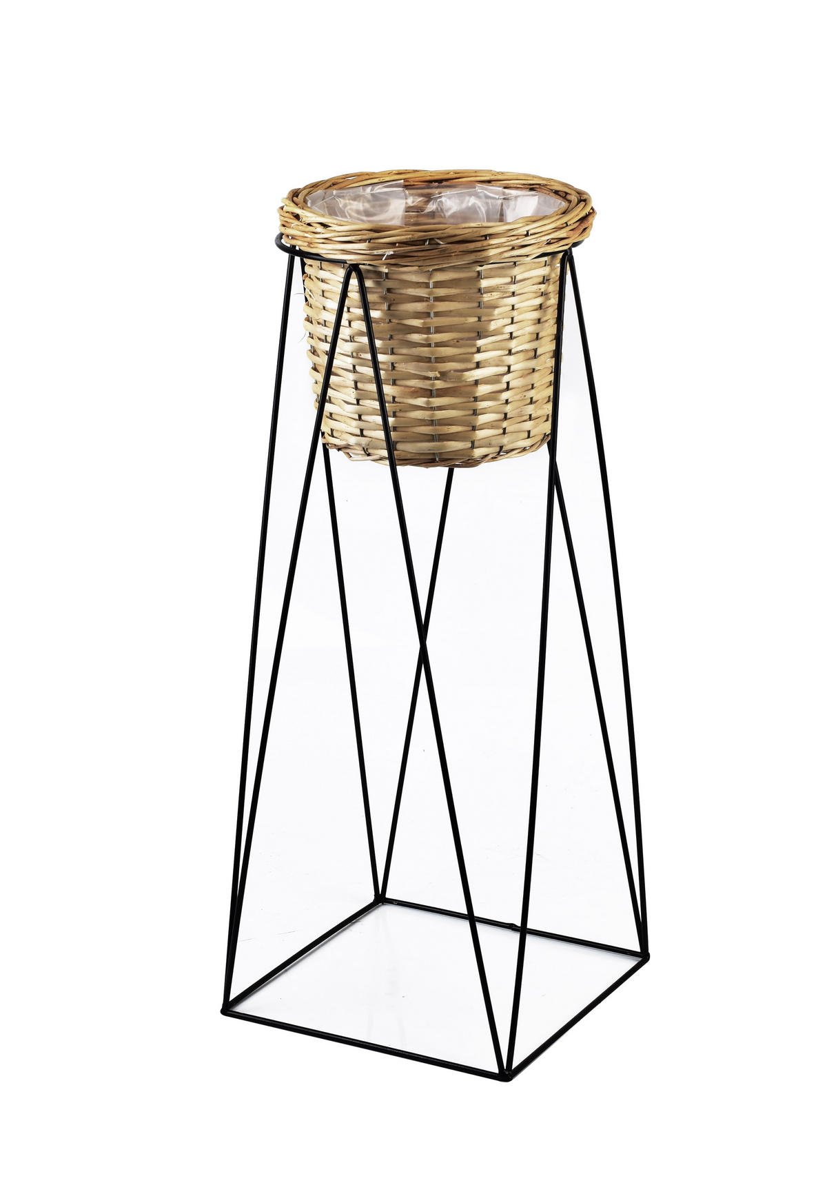 BLUMENTOPF Swen Natural Beige 30/30/70 cm Metall - Beige, Metall (70cm) - Mondex