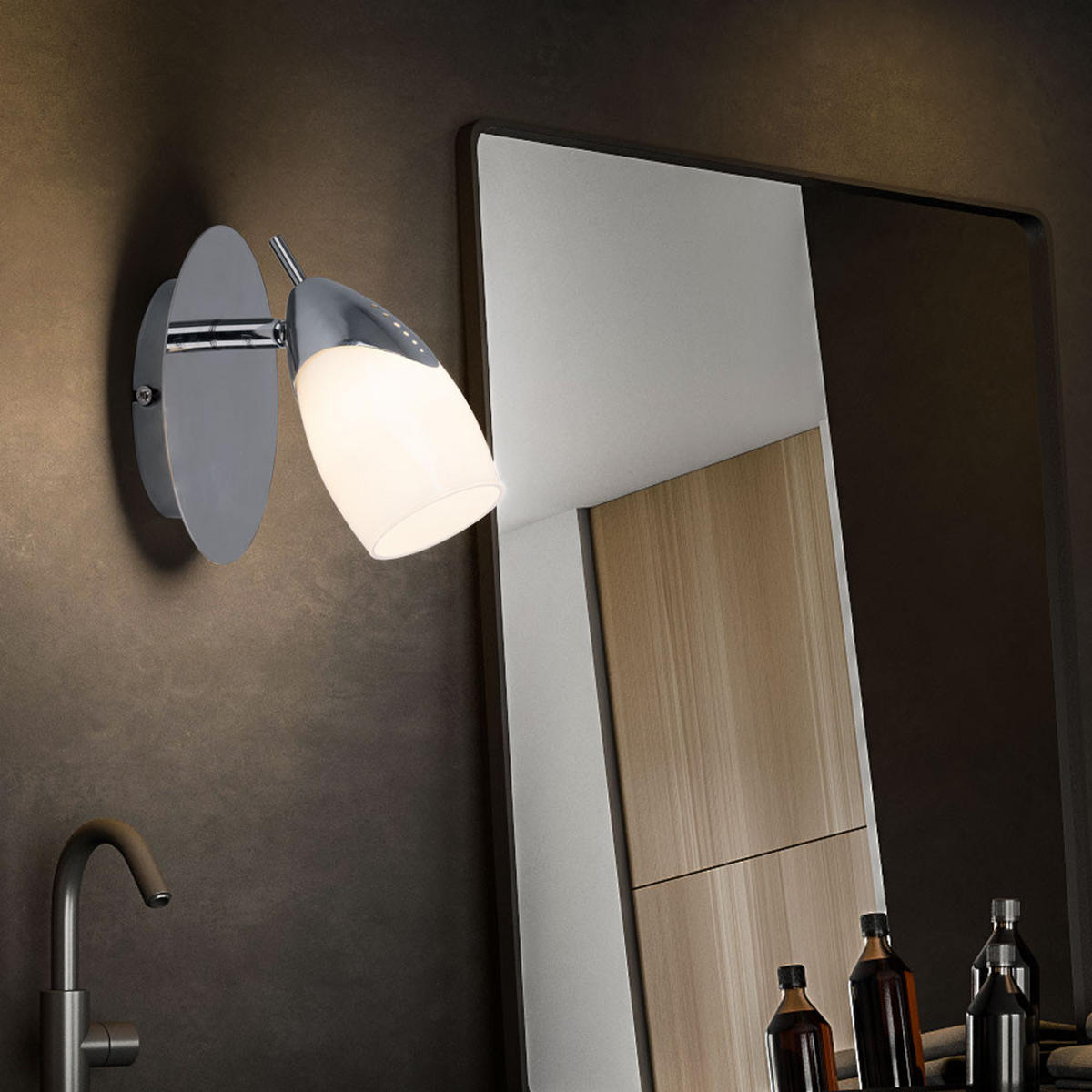 LED WANDLEUCHTE Wilma Weiß Metall - Weiß, Glas (8/15/16cm) - Esto