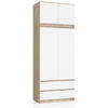 KLEIDERSCHRANK Sonoma Eiche, Weiß 90x51x234 cm - Weiß/Sonoma Eiche, Holzwerkstoff (90/234/51cm) - Akord