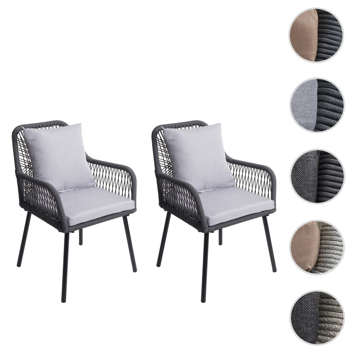 GARTENSTUHL Anthrazit, Grau - Anthrazit/Grau, Textil (54/81/62cm) - MCW