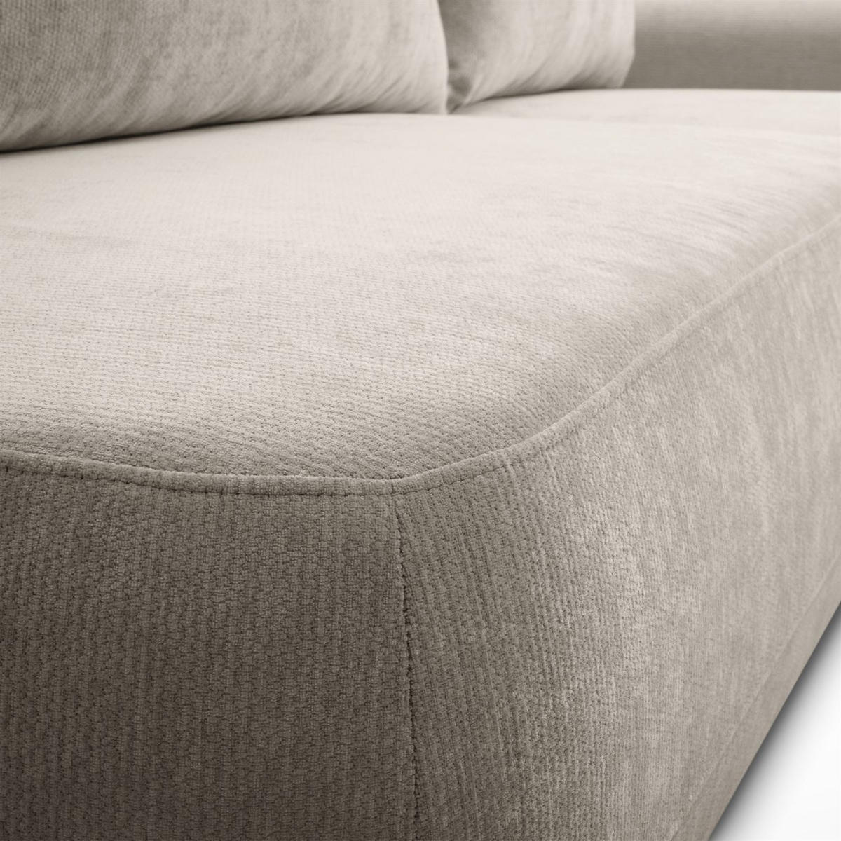 ECKSOFA GOYA mit Schlaffunktion und Bettkasten, Rechte, Perfect Harmony 04 - Ecru, Textil (302/184cm) - Lookway