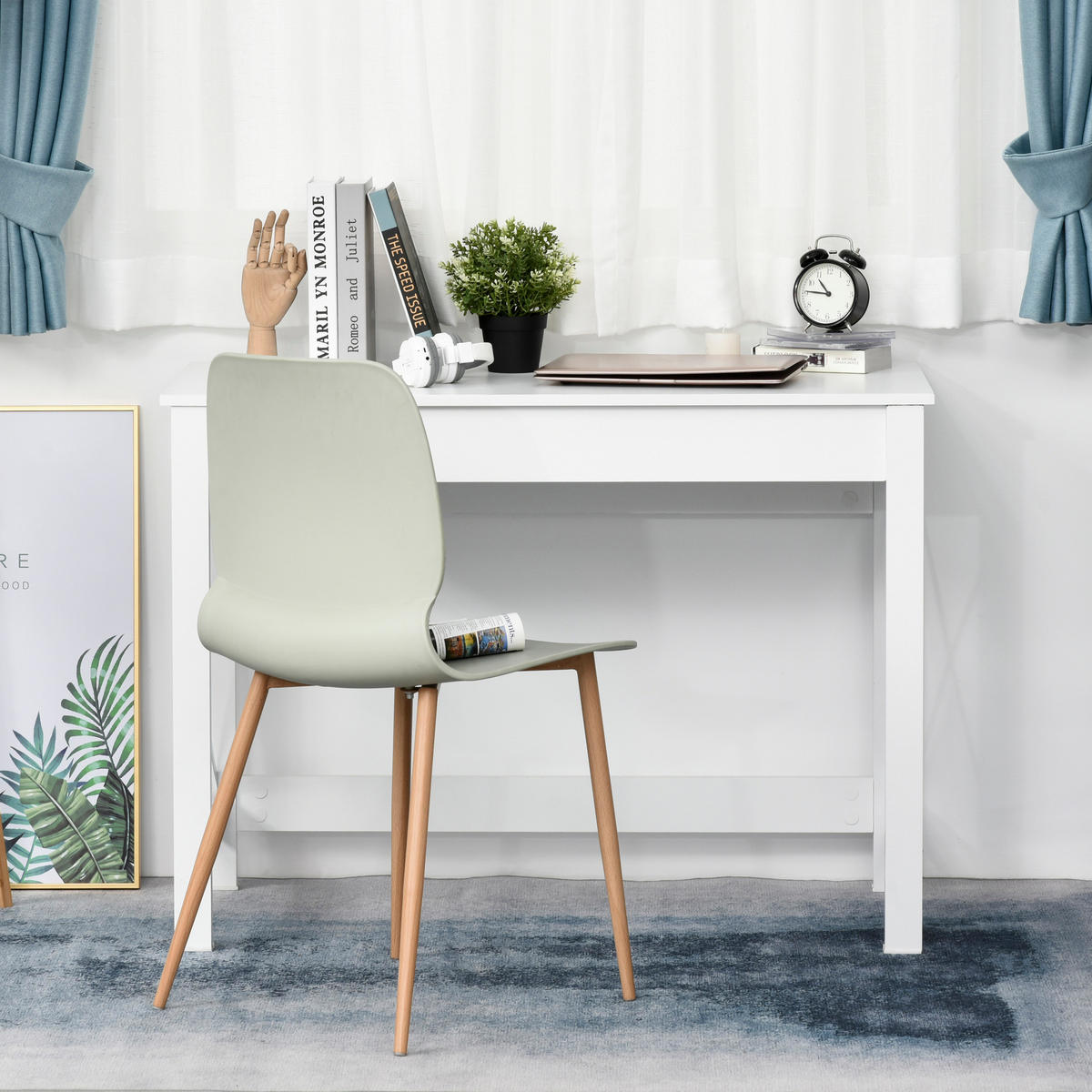 COMPUTERTISCH Weiß mit X-förmigen Metallstreben 105/50/76 cm - Weiß, Holzwerkstoff (50/105/76cm) - PANGIVO