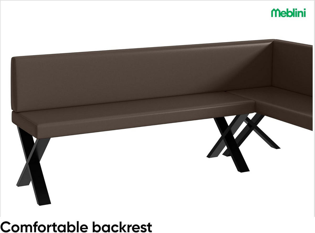 ECKBANK TONI_X - Braun, Leder (142/196cm) - Meblini