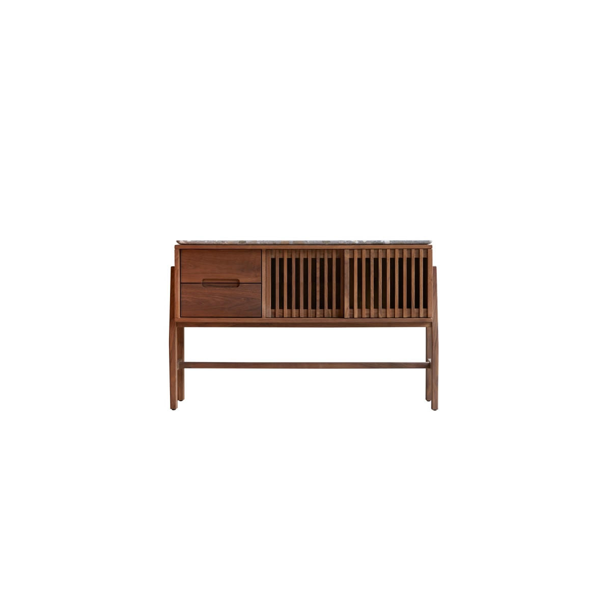 KONSOLENTISCH Isaure Braun aus Walnuss - Braun, Holz (35/126/80cm) - Tikamoon