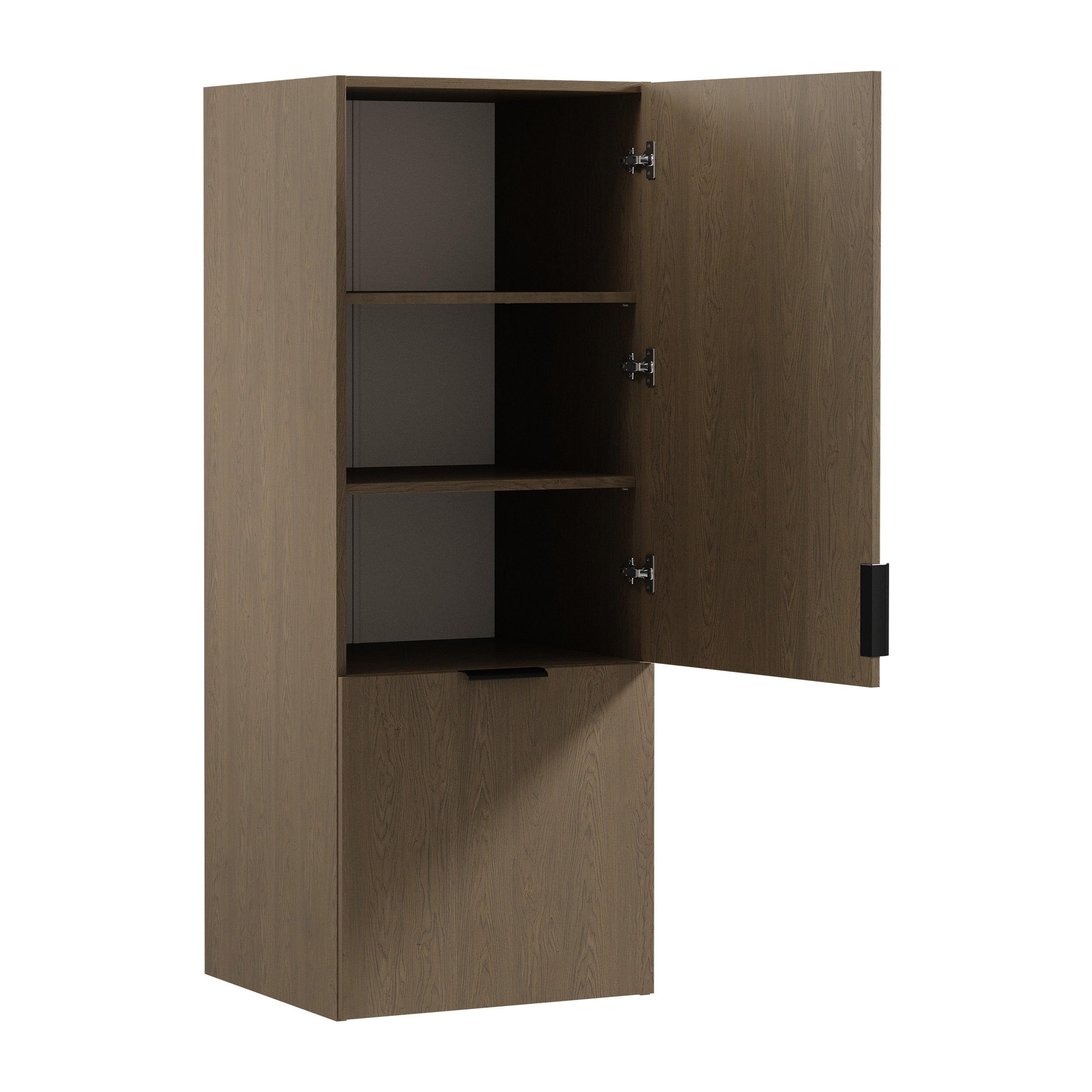 AUFSATZSCHRANK N60N – Sorento Dunkle Eiche – Dunkle Eiche - Dunkelbraun, Holzwerkstoff (60/158/58cm) - ROYAL24_MARKT