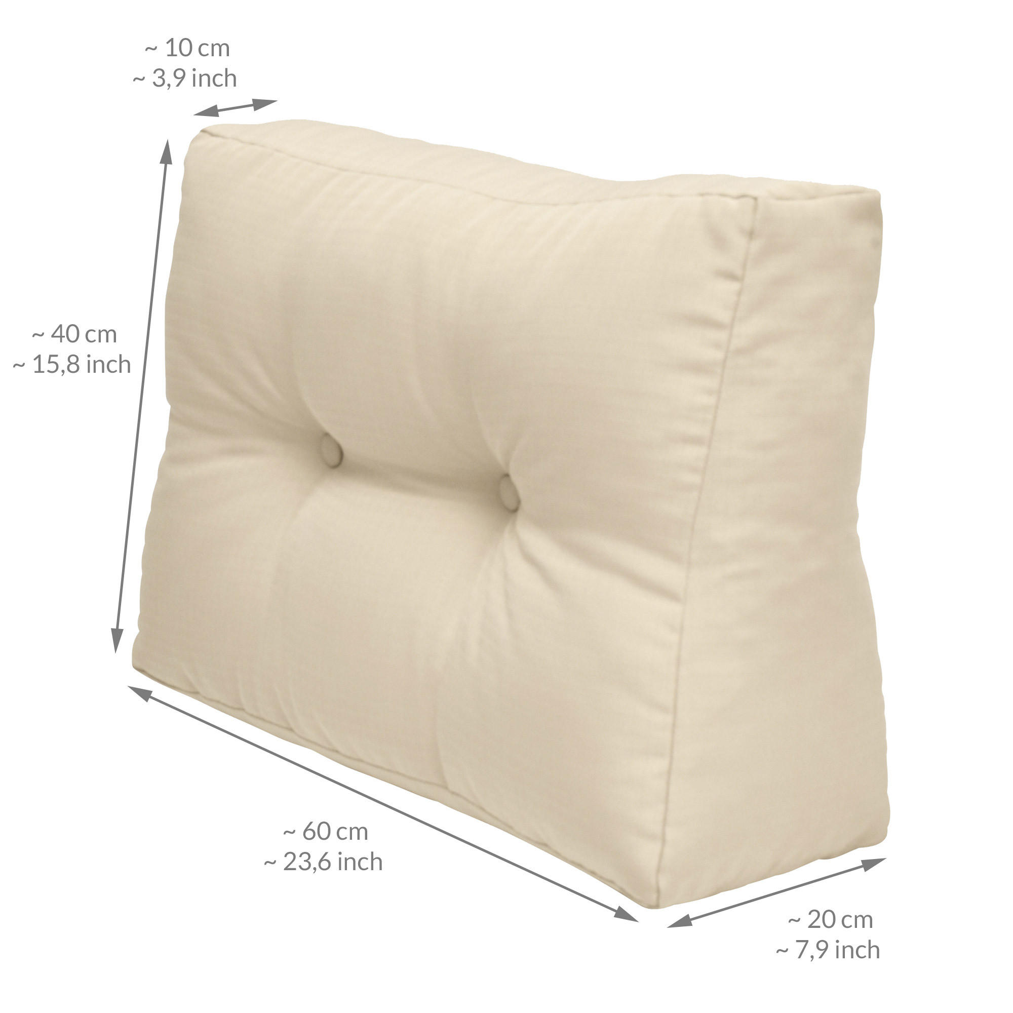 PALETTENKISSEN Eco Elements Rücken 60/40/20cm Natur (2tlg) - Naturfarben, Textil (20/40/60cm) - Beautissu 
