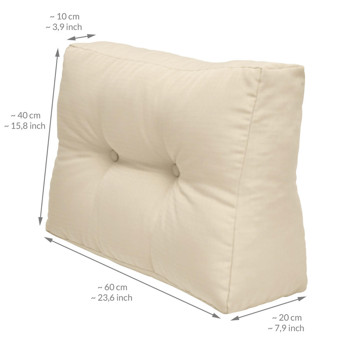 PALETTENKISSEN Eco Elements Rücken 60/40/20cm Natur (2tlg) - Naturfarben, Textil (20/40/60cm) - Beautissu 