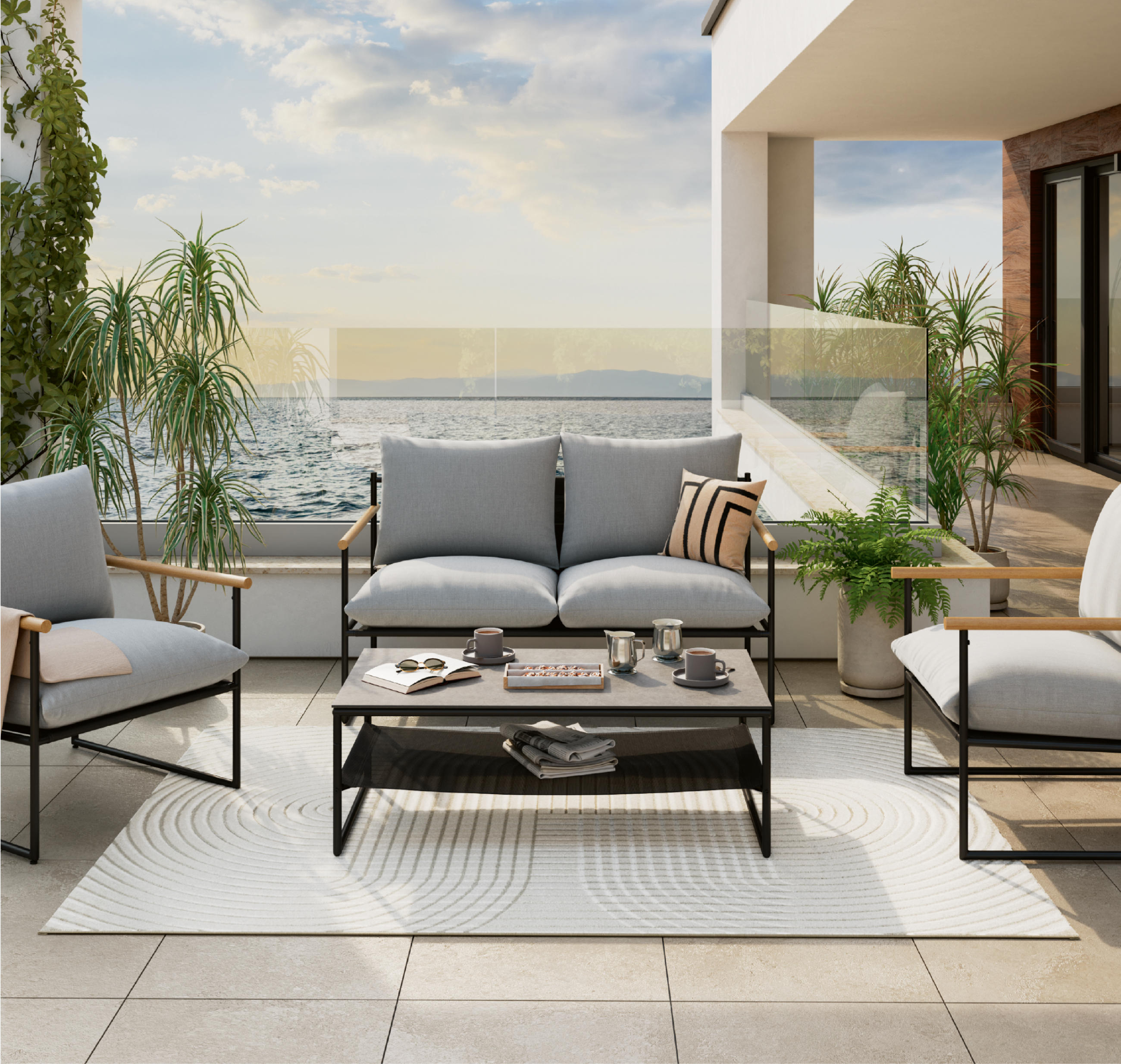 Gartenlounge aus Metall 