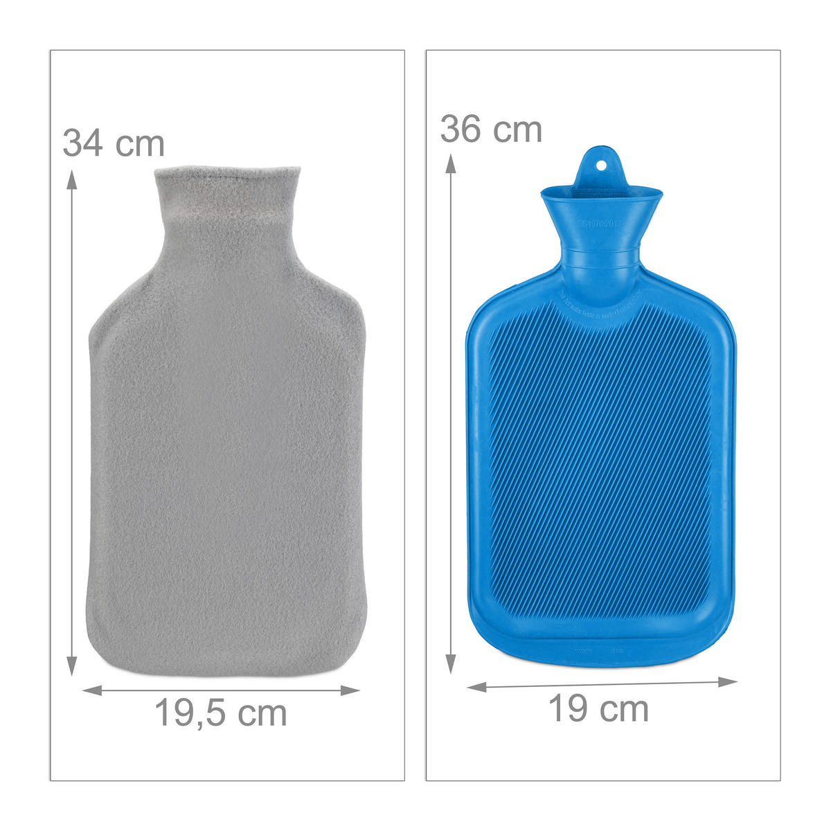 WÄRMFLASCHE - Multicolor, Kunststoff/Textil (19.5/36/5cm) - Relaxdays