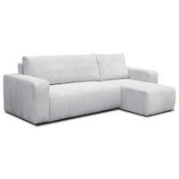 ECKSOFA LUNA mit Schlaffunktion und Bettkasten Cord-Stofff (Hellgrau) - Hellgrau, Textil (244/142cm) - VENASI MÖBEL