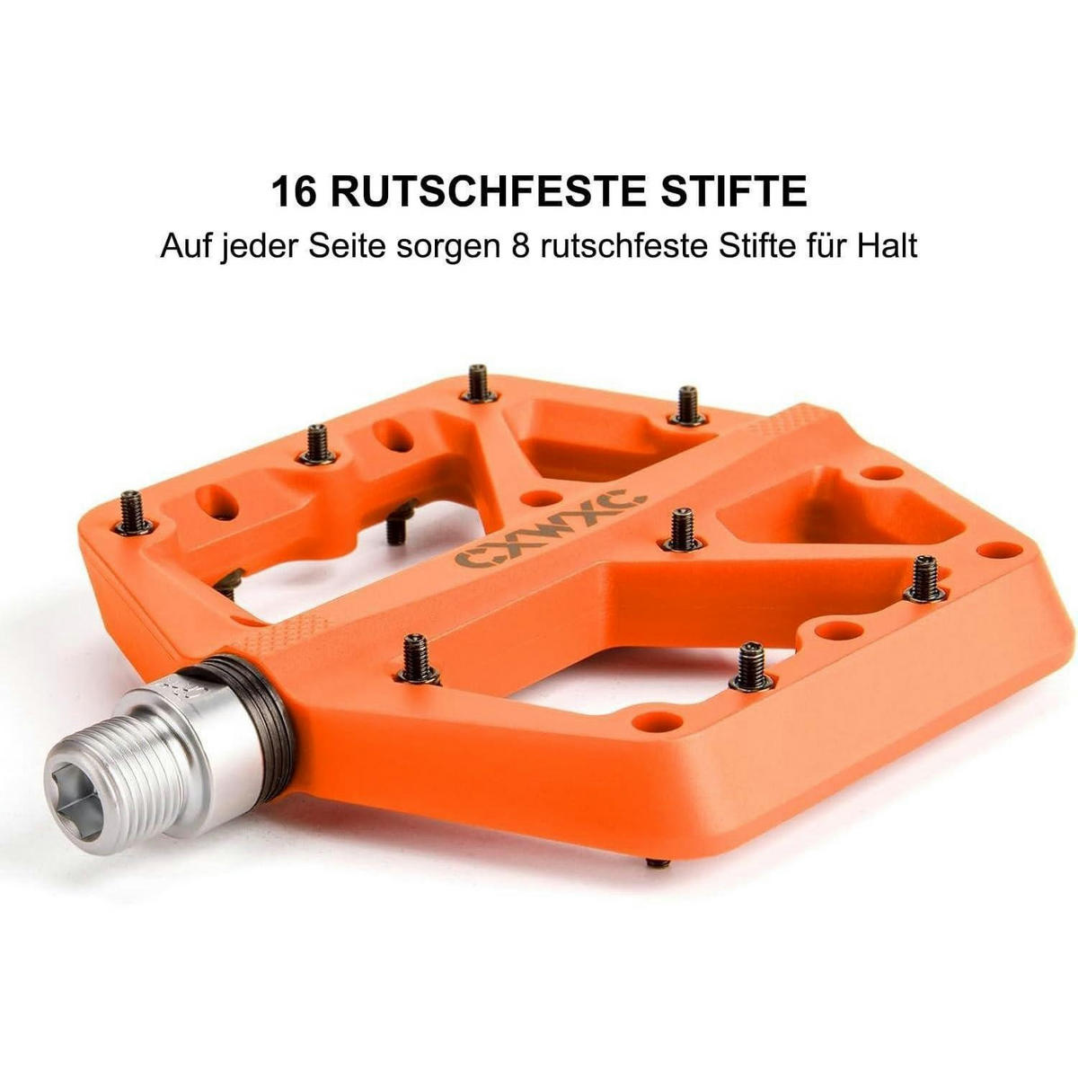 FAHRRADPEDALE Nylonfaser Orange Rutschfest 9/16 Zoll - Orange, Kunststoff (12/1.5/12cm)
