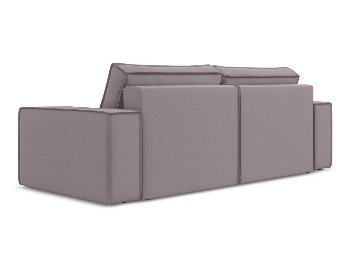 3-SITZER SOFA mit Schlaffunktion Samt Stoff Violett - Lila/Flieder, Kunststoff/Textil (255/85/105cm) - Makamii