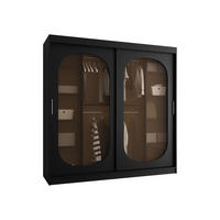 SCHWEBETÜRENSCHRANK Bahrajn 200 mit Schubladen - Silberfarben/Schwarz, Holzwerkstoff/Kunststoff (200/200/62cm) - MIRJAN24