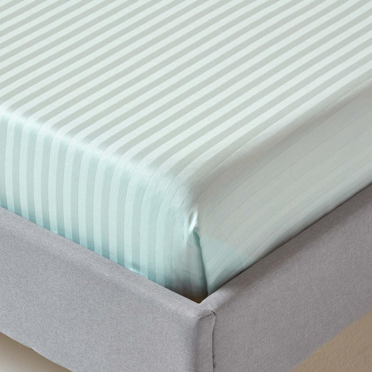 DAMAST-BETTLAKEN ohne Gummizug, 100% Ägyptische Baumwolle - Blau, Textil (180/290cm) - Homescapes