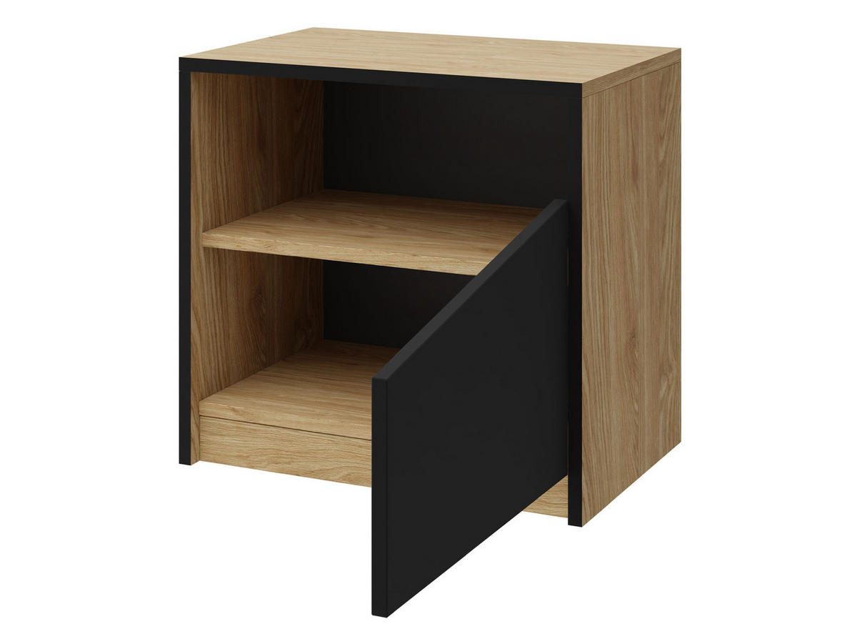 NACHTTISCH Aston 07 - Eichefarben/Beige, Holzwerkstoff (50/50/36cm) - MIRJAN24