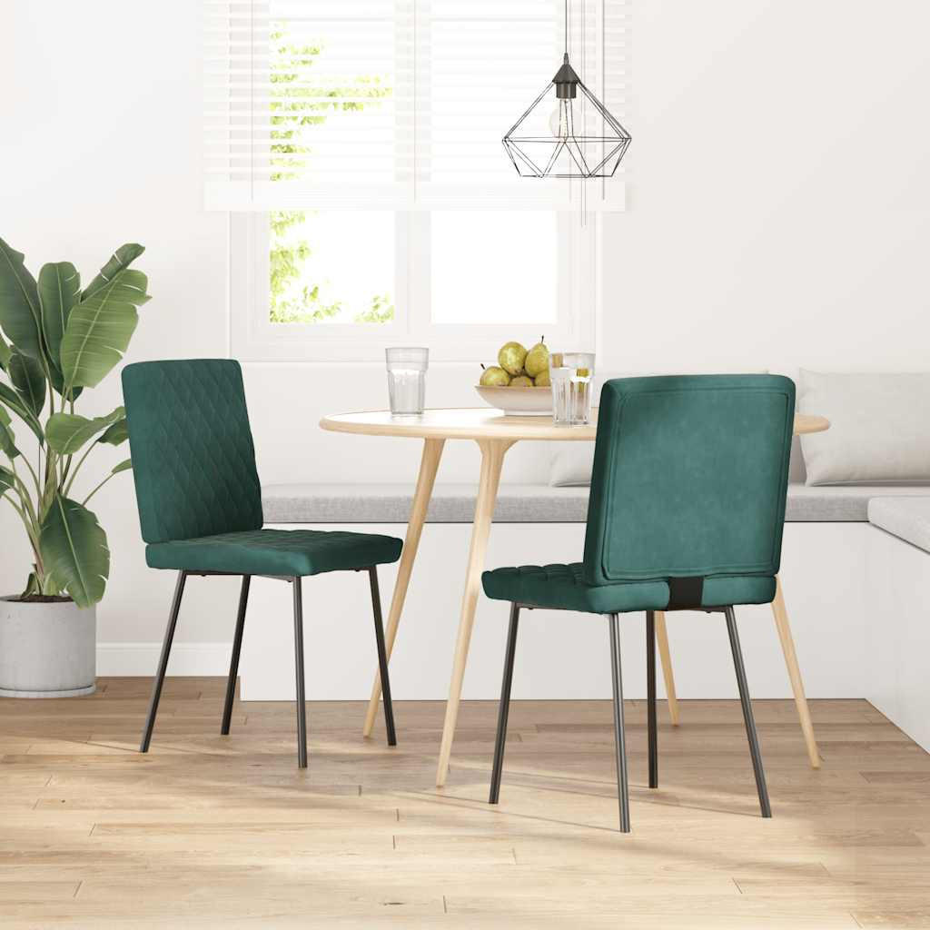ESSZIMMERSTÜHLE 2 Stk. Dunkelgrün Samt 45*54*83cm - Grün, Metall (45/83/54cm) - ZMH