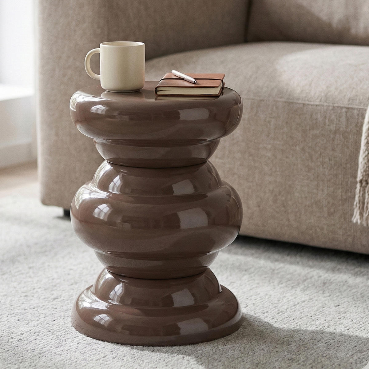 COUCHTISCH Metall Braun 32/32/41,5 cm - Braun, Metall (32/32/41.5cm) - Home Styling Collection
