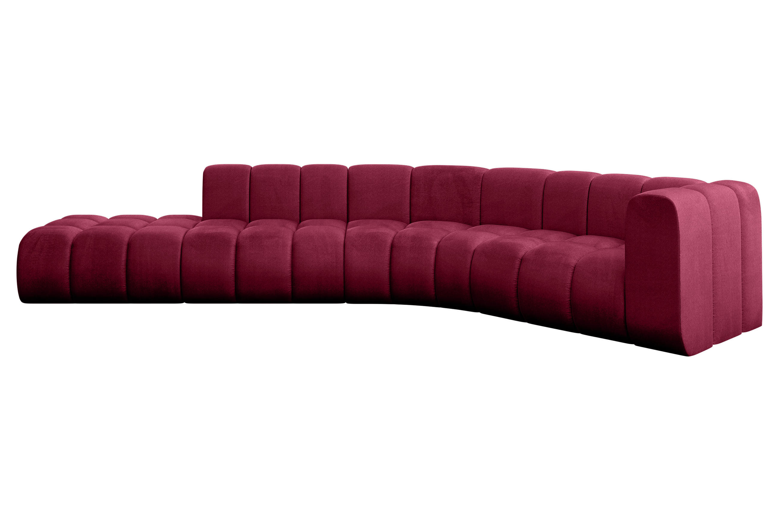 ECKSOFA modulares Sofa Tilmo-L1 - 399x194x70 cm Bordeauxrot - Bordeaux, Holzwerkstoff/Textil (399/194cm) - ALTDECOR