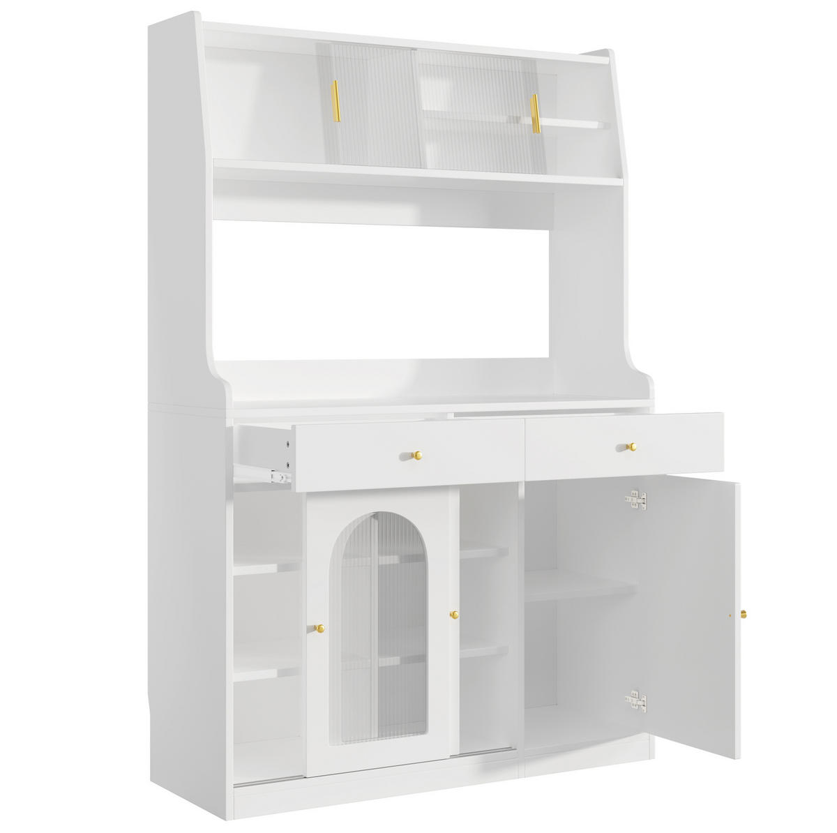 ANRICHTE 120/180/40 cm Weiß aus MDF und Holzwerkstoff mit LED-Beleuchtung - Weiß, Holzwerkstoff (40/180/120cm) - OKMYHOME
