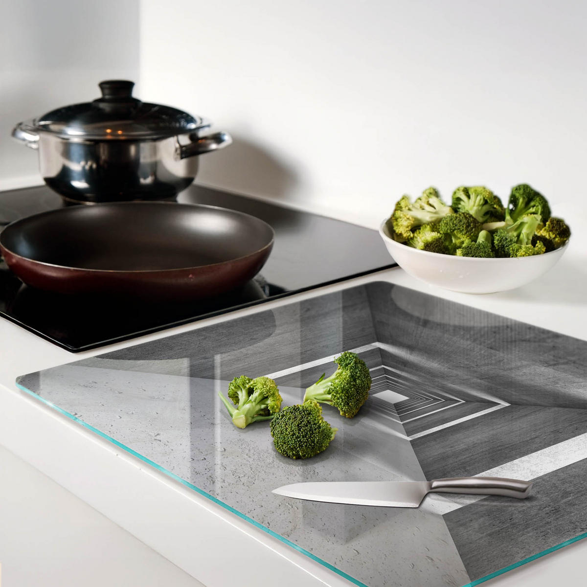 GLASPLATTE 60x52 cm Beton - Grau, Glas (60/0.4/52cm) - TULUP