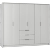 DREHTÜRENSCHRANK Bombay mit 6 Türen und 3 Schubladen, Weiß - Weiß, Holzwerkstoff (255/217/65cm) - Beautysofa
