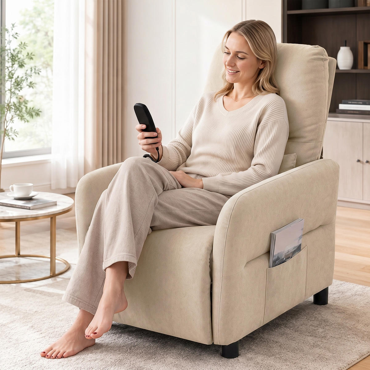 MASSAGESESSEL Polyester Beige - Dunkelgrau/Beige, Holzwerkstoff/Kunststoff (87/100/77cm) - HOMCOM