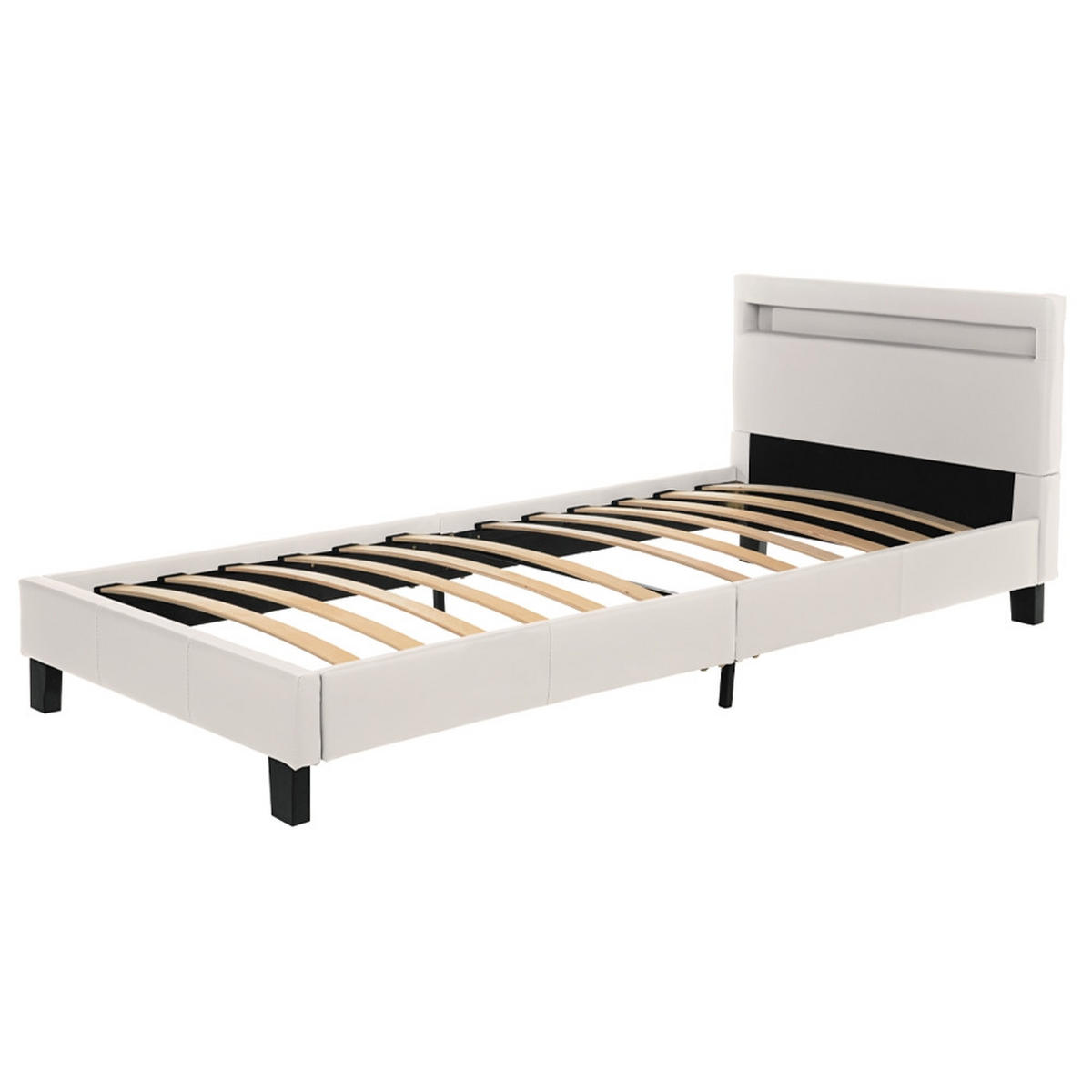 LED BETT ASTRO - Weiß, 90 x 200 cm - Weiß, Kunststoff - Home Deluxe